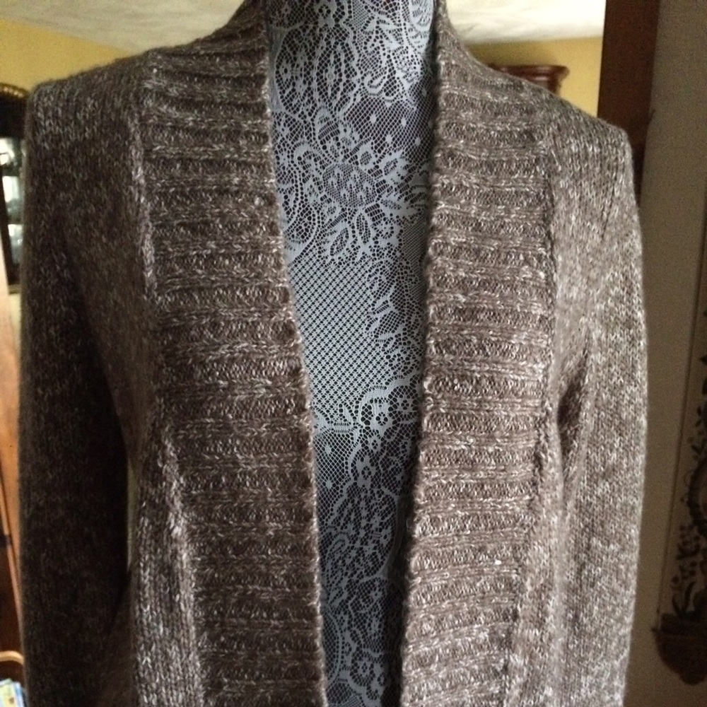 Brown cardigan sweater